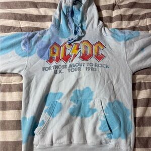 🔥 AC/DC Hoodie – Bleach Tie Dye – For Those About to Rock Tour 1982